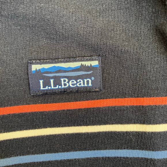 L.L. Bean Sz S Soft Cotton Rugby Henley Pullover Navy Pink Striped Casual Preppy - Picture 15 of 16